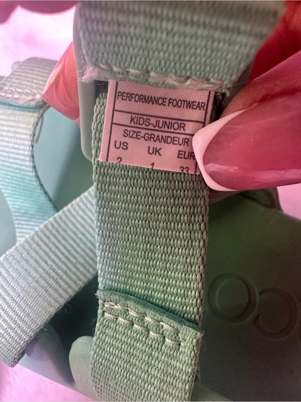 Chaco Seafoam Green Two-Strap Slide Sandals